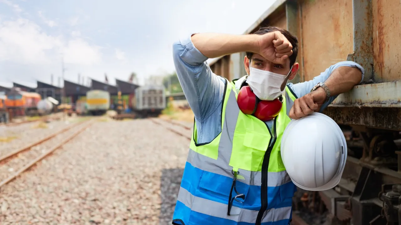 industrial workers sweating due to high temperature conditions
