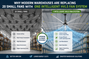 Why Modern Warehouses Are Replacing 20 Small Fans with One Intelligent HVLS Fan System