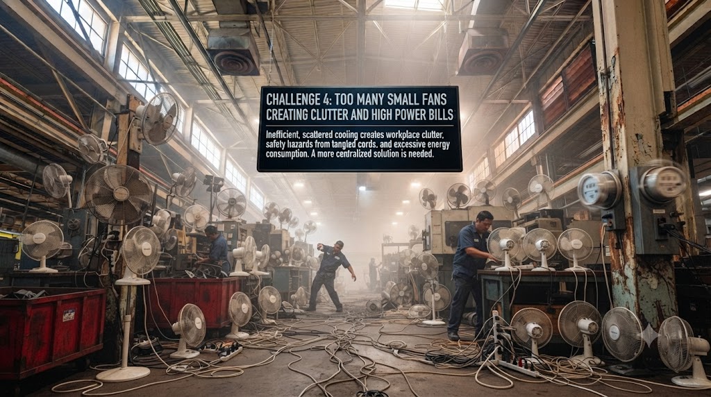 Challenge 4: Too Many Small Fans Creating Clutter and High Power Bills