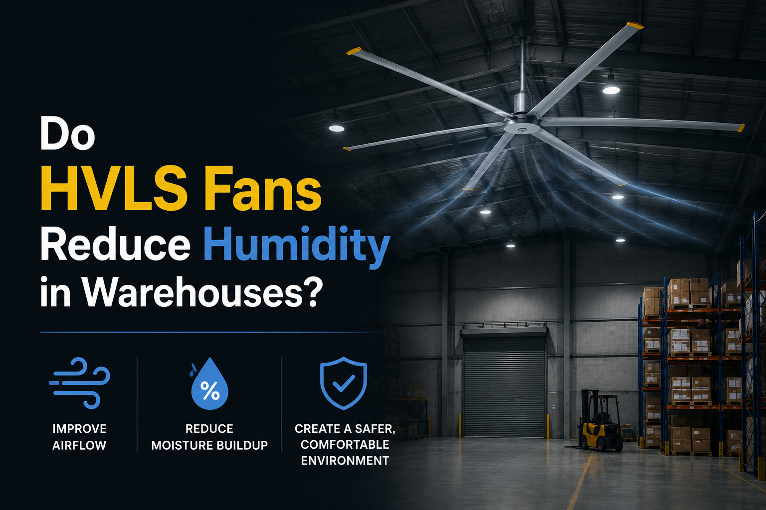 Do HVLS fans reduce humidity in warehouses